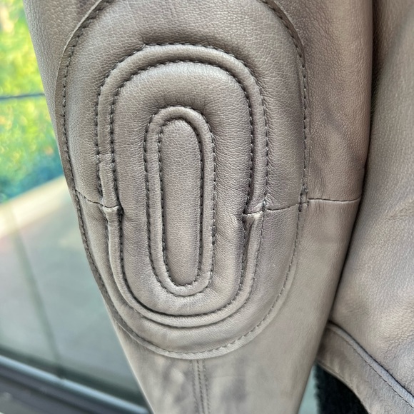 Gray leather motorcycle jacket by S.W.O.R.D. London - Picture 4 of 9